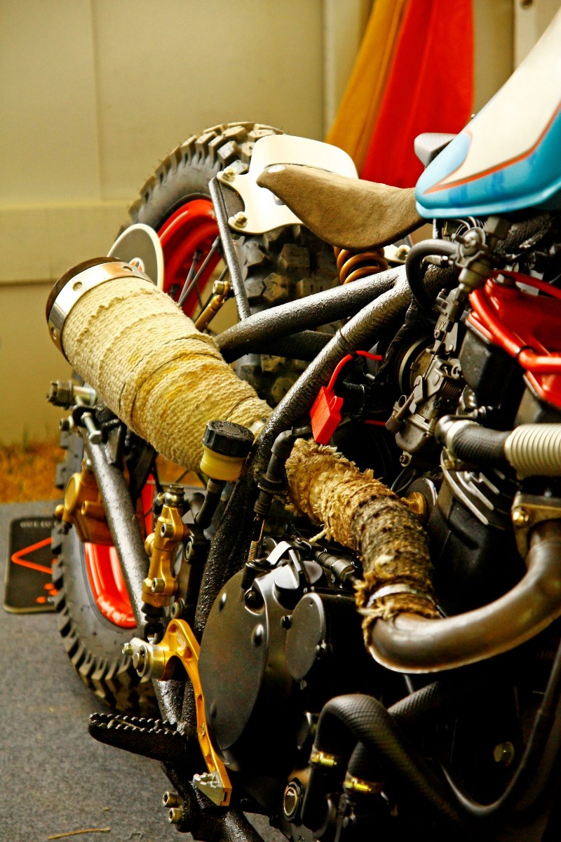 Motocycle heat resistant exhaust wrap